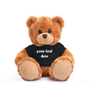 Plushland Teddy Bear 11 Inch, Stuffed Animal Personalized Gift - Great Present For Mothers Day, Valentine Day, Graduation, Birthday,Anniversary, Get Well,Christmas (Mocha Bear, Black)