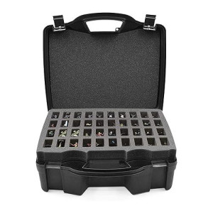 Casematix Miniature Storage Hard Shell Figure Case - 80 Slot Figurine Minature Carrying Case With Customizable Foam Layer For Large Miniatures Compatible With Warhammer 40K, Dnd & More!