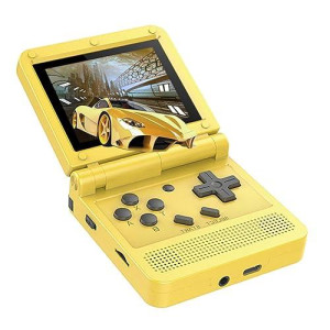 Goolrc Handheld Game Console 3-Inch Ips Screen Open Flip Handheld Console With 16G Tf Card Built In 2000 Games Portable Mini Retro Game Console Yellow