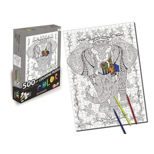 Toynk Elephant 500-Piece Jigsaw Puzzle with 6 Markers