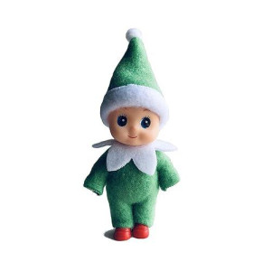 Wuleeuper Tiny Baby Elf Doll | Christmas Miniature Elf Decoration | Newborn Gift | Baby Grow Elf Dolls With Feet And Shoes (Green)