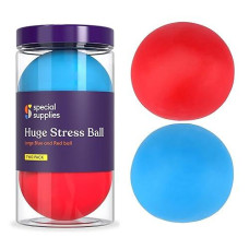 Special Supplies 2 Huge Giant Stress Balls For Kids Adults, Jumbo Size 2 Pack, Colorful And Squishy Sensory Toys With Soft, Squeezable Fill, Low Dexterity And Anxiety Therapy