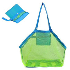 Mesh Beach Sand Toy Bags, Extra Large, Foldable Totes Shell Storage Bag Quick Dry Net Tote For Kids ,Away From Sand Pool Supplies Storage Picnic Backpack