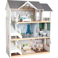 Small Foot Wooden Toys Urban Villa Doll House Playset Collection Designed For Children Ages 3+ Years, Gray (11802), 82 X 51.1 X 15 Cm