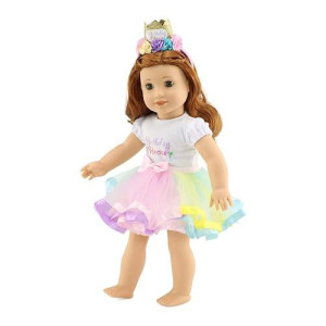 Emily Rose 18 Inch Doll Clothes | 18" Doll 3 Pc Clothing Outfit Gift Set - Birthday Princess, Includes Headband Tiara | Doll Clothing Is Compatible With American Girl Dolls