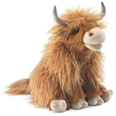 Folkmanis Highland Cow Hand Puppet, Brown