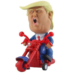 Dinobros President Donald Trump 2024 Toy Figure Riding Motorcycle Funny Rev Up Car Novelty Gag Gift For Trump Fans