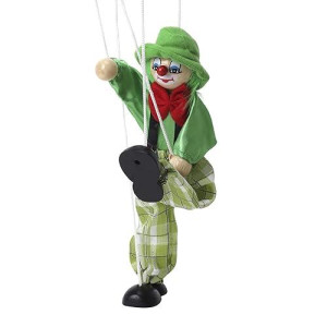 Bxt Hand Puppet Clown Wood Marionette Toys Pull Strings Puppet Doll Movable Hands And Feet,Xmas Parent-Child Interactive Fun Toys Gift