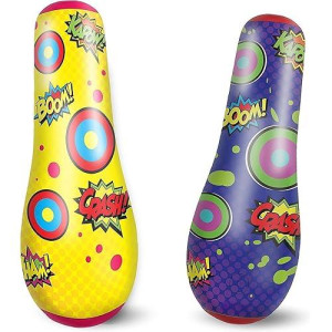 Joyin Punching Bag For Kids, 47 Inches Kids Double-Sided Inflatable Punching Bag With Bounce-Back Action(1 Pack)