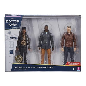 Character Options Doctor Who Friends And Foes Of The 13Th Doctor Set B - Includes Yasmin (Yaz) Khan, Graham O'Brien & Ryan Sinclair - Doctor Who Merchandise 5.5”