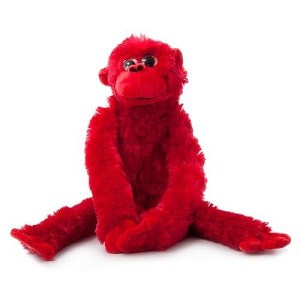 The Petting Zoo, Monkey Stuffed Animals, Plush Toys For Girls And Boys, Hanging Monkey Plush Toy, Rainbow Of Colors-20 Inches (Red)