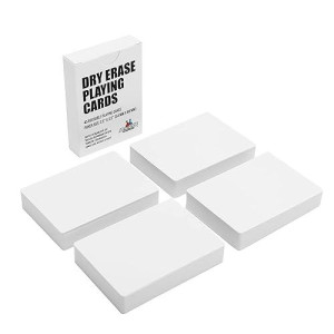 Dry Erase Blank Playing Cards W/Box, Poker Size - 2.5" X 3.5", 180 Reusable Blank Cards, Flash Cards, Board Game Cards & Note Cards