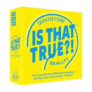 Hygge Games Is That True?! - Can You Tell The Difference Between Wacky Fact And Sneaky Fiction? - Trivia Party Game, Yellow (21125)