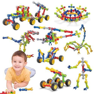 Caferria Kids Building Kit Stem Toys, 110 Pcs Educational Construction Engineering Building Blocks Diy Learning Set For Ages 3-10 Year Old Boys Girls, Best Gift For Children Creative Games Fun Play