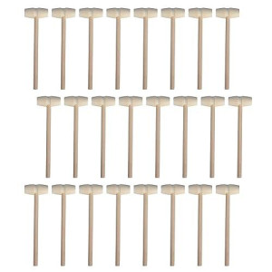 24 Pieces Mini Wooden Hammers Natural Wood Mallets Gavel Toy For Kids