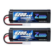 Zeee 7.2V 4200Mah Nimh Battery With Tamiya Connector High Power For Rc Car Truck Associated Hpi Losi Kyosho Tamiya Hobby(2 Pack)