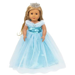 Hwd Girls Doll Clothes And Accessories , Princess Costume , Wedding Dress , Party Gown Dress Fit 18 Inch Dolls (Blue2)