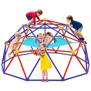 Zupapa Climbing Dome With Hammock, Supports Up To 1000Lbs Jungle Gym, 10Ft Dome Climber With Hammock For Kids 3 To 10 Outdoor Play Equipment