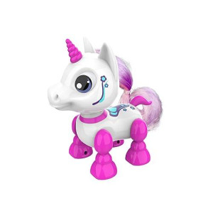 Ycoo Silverlit Unicorn, 88525 Head, Sound And Light Effects, Robot For Children, Multidirectional Control, 13 Cm, Pink And White, From 3 Years, Einhorn