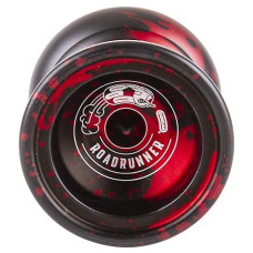 Duncan Toys Roadrunner Yo-Yo, Unresponsive Expert Level Yo-Yo, Concave Bearing And Aluminum Body, Black With Red Splash