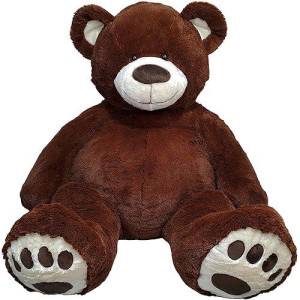 Anico 59" Tall (5 Feet) Giant Plush Chocolate Brown Teddy Bear With Embroidered Paws And Smiling Face, Fits In 2Xl Shirt!