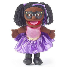 14" Superhero, Black Girl, Hand Puppet