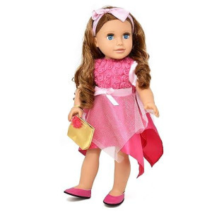 Gift Boutique 18 Inch Girl Doll, Fashion Doll With Fine Hair For Styling Clothes Pink Shoes And Accessories Princess Doll For Girls And Kids