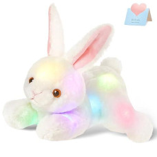 Specialyou Light Up Plush Bunny Rabbit Stuffed Animal Rabbit Plushie Toy Glow In The Dark Bedtime Companion Easter Bunny Gift For Kids, 14’’Best Gifts For Easter Day(Led)