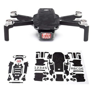 Wrapgrade Skin Compatible With Dji Mini 2 | Main Unit (Black Bumpy Camo)