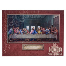 Christian Art Gifts 1000 Piece Inspirational Scripture Jigsaw Puzzle For Adults: The Last Supper - Encouraging Bible Verse, Family Activity Game, Sturdy Easy Fit Die-Cut, Multicolor, 29.5" X 19.6"