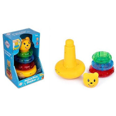 Playkidz Musical Bear Ring Stacker, Stacking Rings Toy With Lights And Sounds For Toddlers - Sensory And Educational Toy For Girls And Boys, Great Birthday Gift