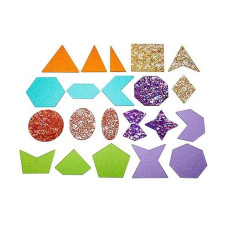 TickiT Rainbow Glitter Shapes - Set of 21 for Light Panels