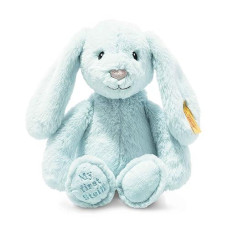 Steiff Soft Cuddly Friends My First Hoppie Rabbit 10", Premium Stuffed Animal, Light Blue