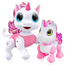 Power Your Fun Unicorn Robot Toys 2pk - Interactive STEM Gifts