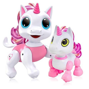 Power Your Fun Unicorn Robot Toys 2pk - Interactive STEM Gifts