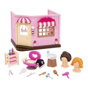 Li’L Woodzeez - Toy Hair Salon - Dollhouse Playset With Accessories - Pretend Play For Kids Age 3+ - Baabaa Spa & Hair Salon