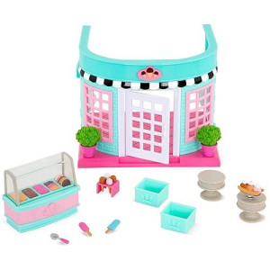 Li’L Woodzeez - Scoops & Sprinkles Ice Cream Shop - Dollhouse Playset With Furnitures & Accessories - Pretend Play For Kids Age 3+