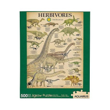 Aquarius Smithsonian Herbivore Dinosaurs Puzzle (500 Piece Jigsaw Puzzle) - Glare Free - Precision Fit - Officially Licensed Smithsonian Merchandise & Collectibles - 14 X 19 Inches