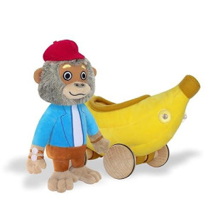 Yottoy Richard Scarry Collection | Bananas Gorilla Soft Toy With Busytown Bananamobile - 2 In 1 Toy