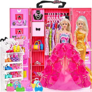 ebuddy Doll Closet Set - 105 Pcs for 11.5" Dolls