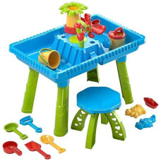 Temi Sand Water Table Outdoor Toddler Activity Table Sand Sensory Table Summer Toys Beach Play Table 27 Pieces Accessories For Baby Kids Children