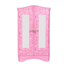 Adora Pink Doll Closet with 6 Shelves & Mirror for 18" Dolls