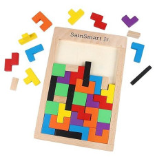 Sainsmart Jr. Wooden Tangram Puzzle, Educational Block Toy For Kid Toddler Preschooler (40 Pcs)