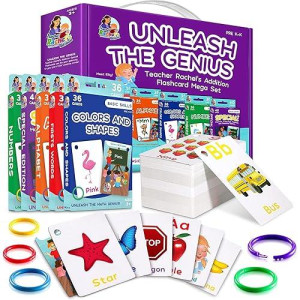 Zetz Brands Educational Flash Cards Set for Toddlers - 184 Cards