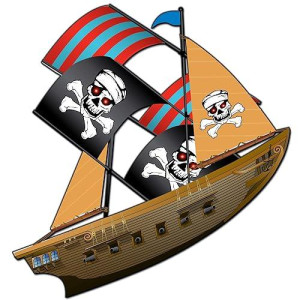 Pirate Ship Kite: Perfect For The Beach, Park, Playground Or A Picnic; Includes Deluxe 3D Kite, Skystreamers, Handle And Line; Ready To Fly; Easy To Assemble And Very Stable; Wind Range: 7 To 15 Mph