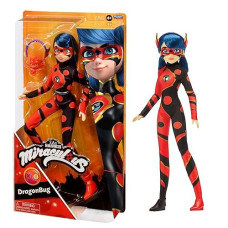 Miraculous Ladybug Dragonbug 10.5" Fashion Doll With Lonng Kwami And Dragon Headband By Playmates Toys