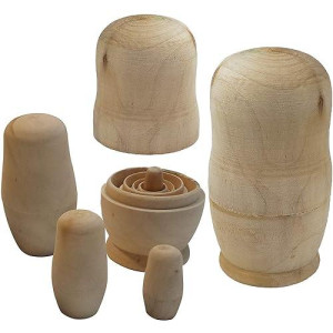 Adventure Awaits! 2-Pack Solid Wood Blank Nesting Doll 5Pc Set