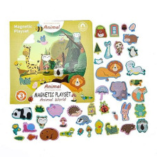 Animals Fridge Magnets For Kids, 50 Pcs Refrigerator Magnets For Toddlers, Create A Scene Magnetic Play Sticker Book Travel Game Educational Toys For Kids