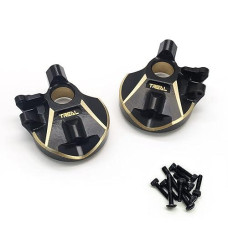 Treal Brass Inner Portal Covers Front Steering Knuckles For Axial Capra And Scx10 Iii-Black