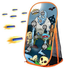 Quanquer Toy Foam Blaster Shooting Practice Target Compatible With Nerf Toy Blasters - Zombie Shooting Target Toy Game With Net - Ideal Shooting Games Toy Gift For Boys Girls Indoor Outdoor Activity